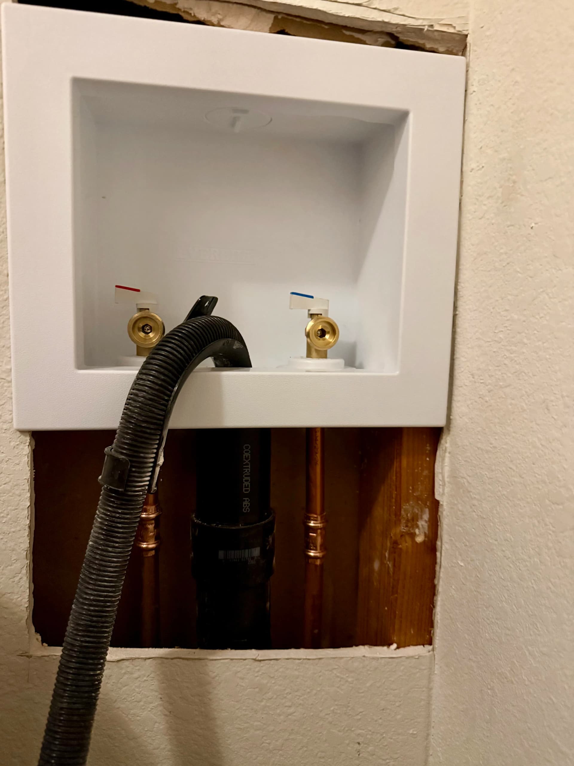 Gallery photos for Washer Shutoff Valve Repair and New Washer Box Install: Image #1