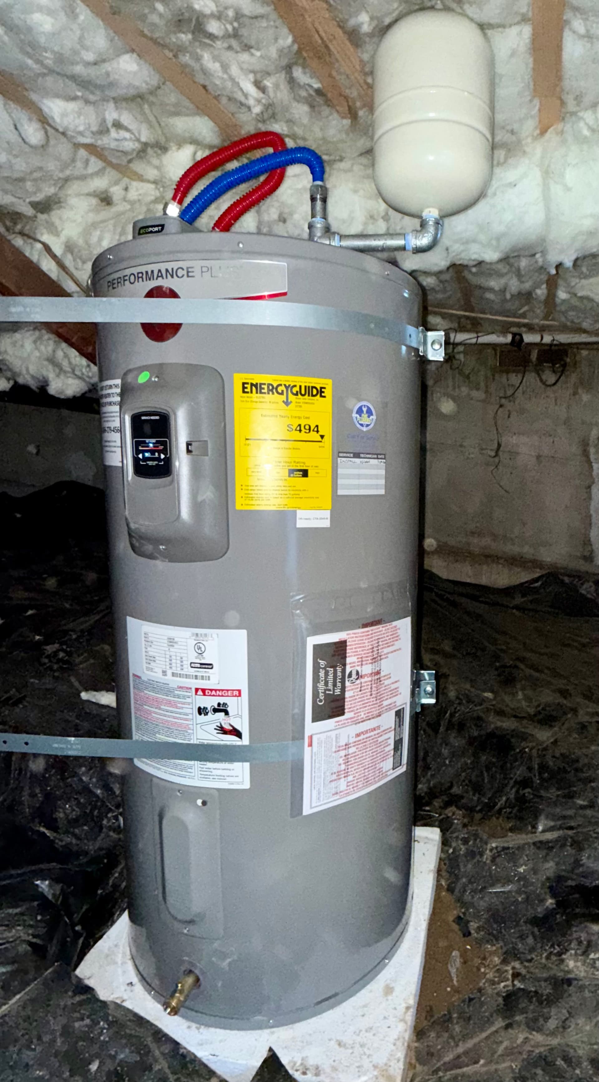 Gallery photos for 40-Year-Old Electric Water Heater Replaced in Puyallup Crawl Space: Image #1