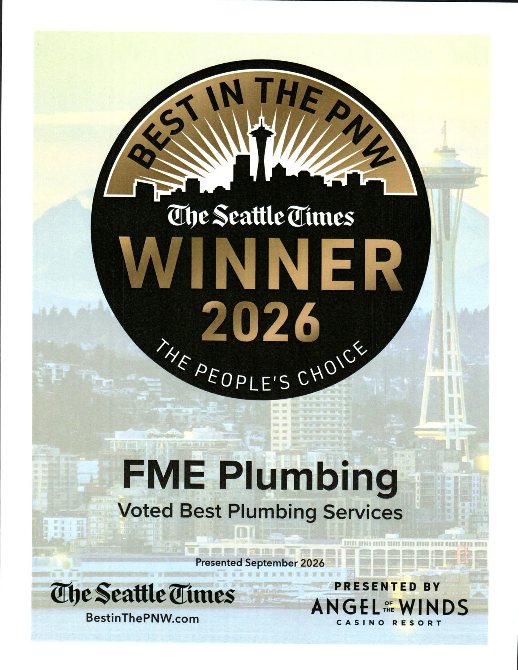 FME Plumbing Voted Best Plumbing Services in the PNW image